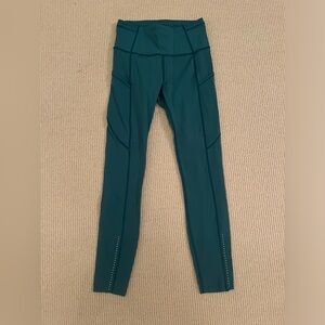 Lululemon Teal Leggings WITH POCKETS